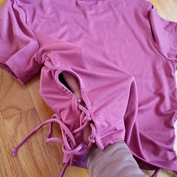 Popular 21 Ruched Crop Top Size Large - Picture 8 of 9